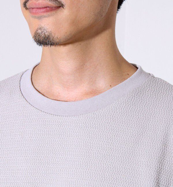 GLOSTER「【シリーズ累計人気】【ジャケットのインナーにおすすめ】ふくれジャガードロンT」|Tシャツ・カットソー|