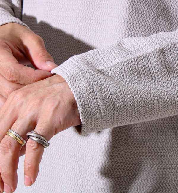 GLOSTER「【シリーズ累計人気】【ジャケットのインナーにおすすめ】ふくれジャガードロンT」|Tシャツ・カットソー|