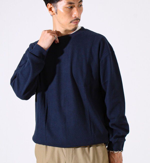 GLOSTER「【レイヤードに最適】起毛ワッフル 裾ドロストロンT」|Tシャツ・カットソー|