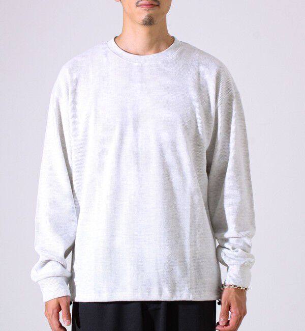 GLOSTER「【レイヤードに最適】起毛ワッフル 裾ドロストロンT」|Tシャツ・カットソー|