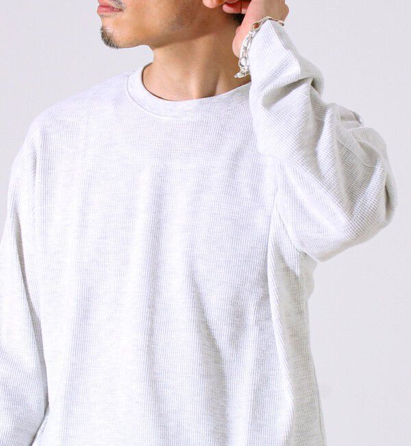 GLOSTER「【レイヤードに最適】起毛ワッフル 裾ドロストロンT」|Tシャツ・カットソー|