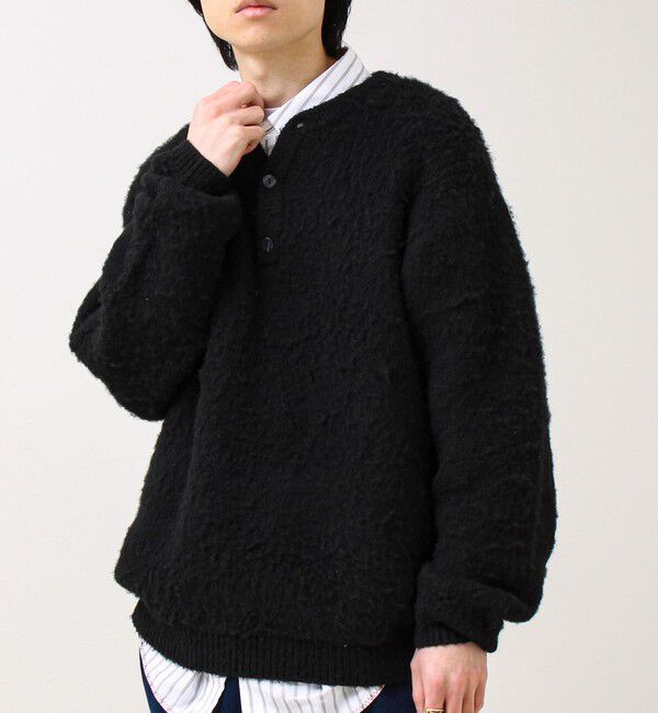 GLOSTER「【モヘアタッチ/ユニセックス対応】ヘンリーネックプルオーバーニット」|ニット・セーター|