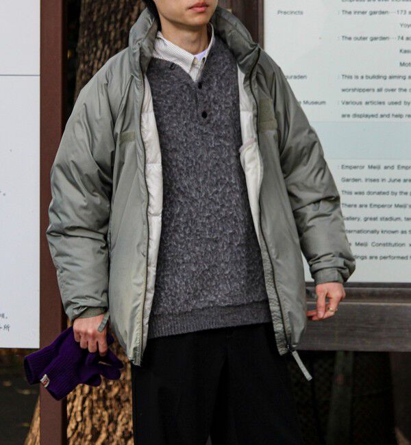 GLOSTER「【モヘアタッチ/ユニセックス対応】ヘンリーネックプルオーバーニット」|ニット・セーター|