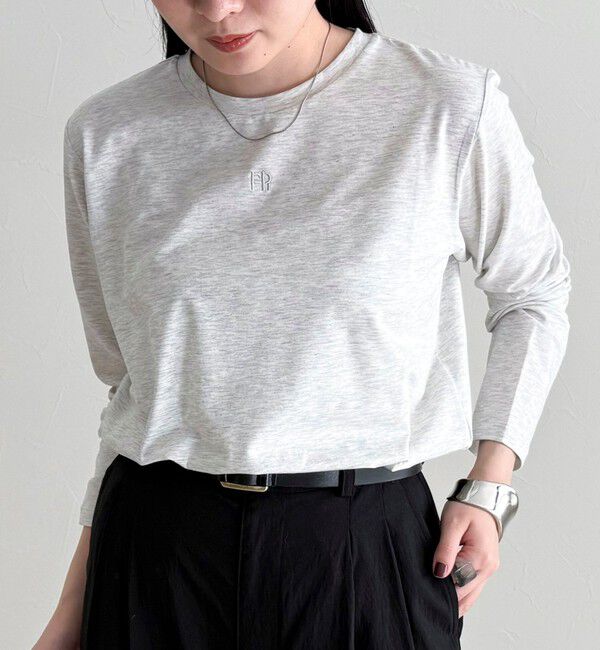 fredy emue「センターFR刺繍ロンTシャツ」|Tシャツ・カットソー|ライトグレー
