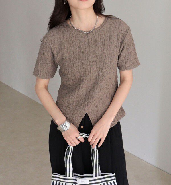 fredy emue「ぽこぽこ2WAYスリットプルオーバー」|Tシャツ・カットソー|ブラウン