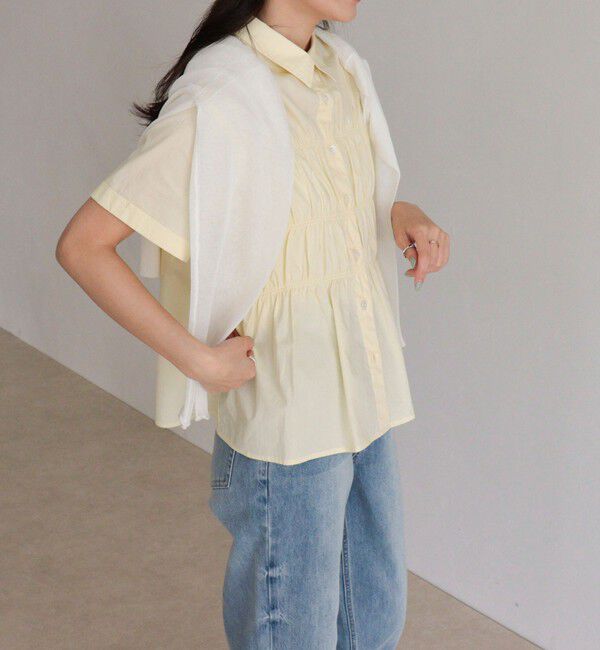 fredy emue「シャーリング半袖シャツ」|シャツ・ブラウス|