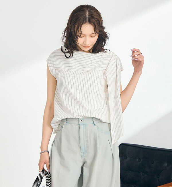 fredy emue「ストライプアレンジカラーブラウス」|シャツ・ブラウス|