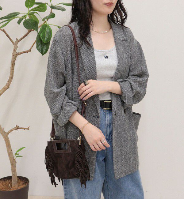 fredy emue「【AULENTTI/オーレンティ】サイドフリンジミニバッグ」|ショルダー・メッセンジャー|ブラウン