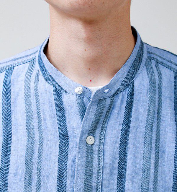 GLOSTER「【リネン100％】バンドカラーシャツ」|シャツ・ブラウス|