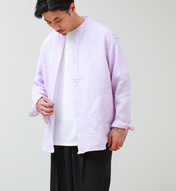 GLOSTER「【リネン100％】バンドカラーシャツ」|シャツ・ブラウス|