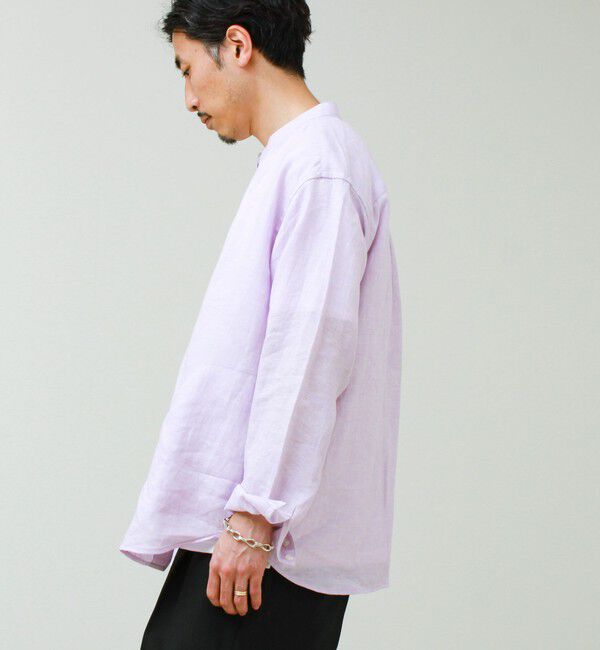 GLOSTER「【リネン100％】バンドカラーシャツ」|シャツ・ブラウス|