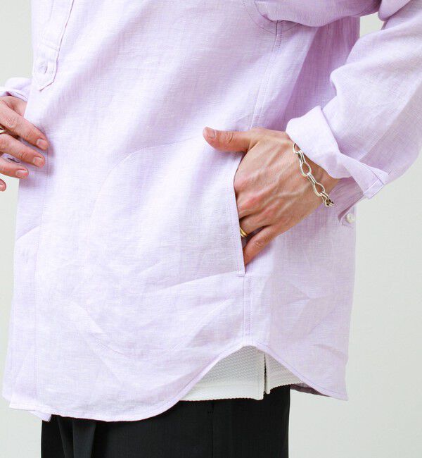 GLOSTER「【リネン100％】バンドカラーシャツ」|シャツ・ブラウス|