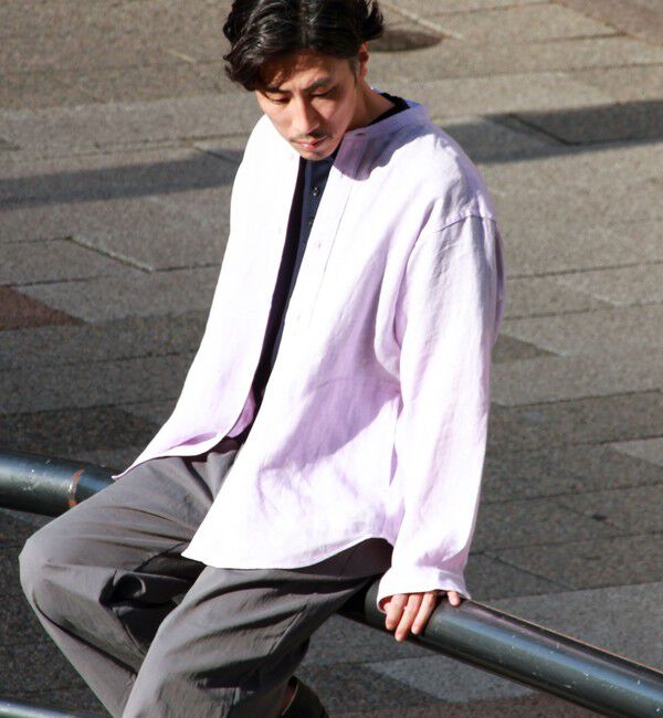 GLOSTER「【リネン100％】バンドカラーシャツ」|シャツ・ブラウス|