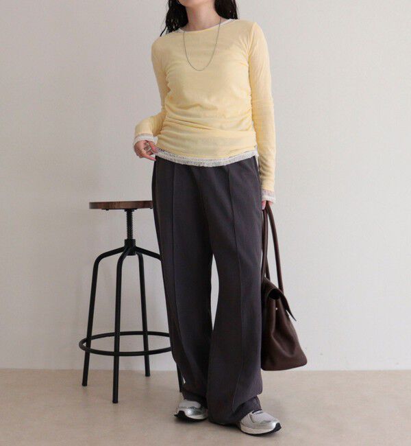 fredy emue「サイドギャザーシアーロンTシャツ」|Tシャツ・カットソー|