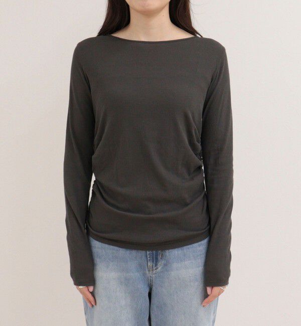 fredy emue「サイドギャザーシアーロンTシャツ」|Tシャツ・カットソー|