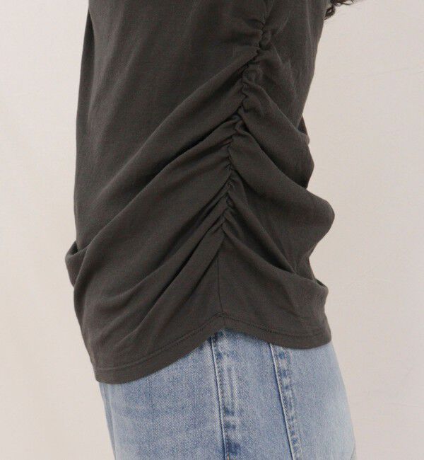 fredy emue「サイドギャザーシアーロンTシャツ」|Tシャツ・カットソー|