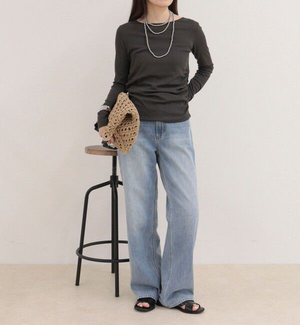 fredy emue「サイドギャザーシアーロンTシャツ」|Tシャツ・カットソー|