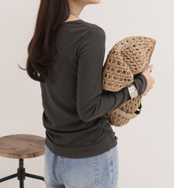 fredy emue「サイドギャザーシアーロンTシャツ」|Tシャツ・カットソー|