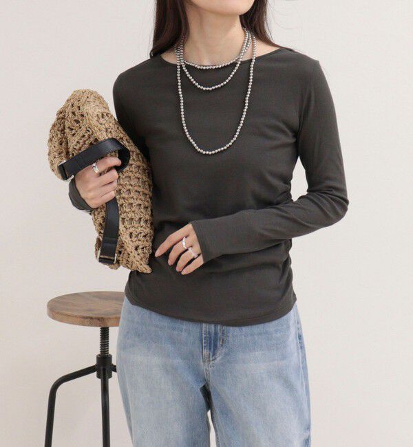 fredy emue「サイドギャザーシアーロンTシャツ」|Tシャツ・カットソー|