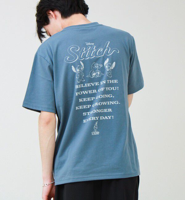 GLOSTER「【ユニセックスで着れる】ベイマックス＆スティッチ バックプリントＴ」|Tシャツ・カットソー|グレイッシュブルー