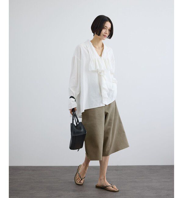 SALON adam et rope'「ウルトラスエードハーフパンツ / Ultrasuede(R)」|チノ|