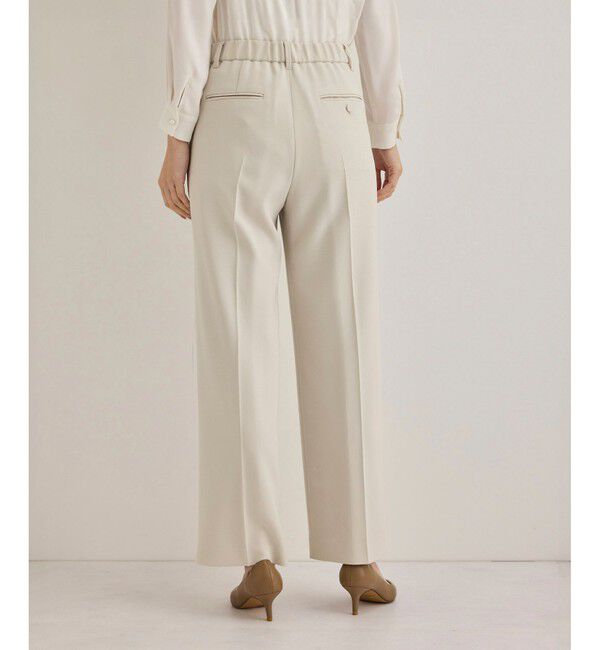 ROPE「トリアセダブルクロスストレートワイドパンツ【セレモニー/通勤対応】」|チノ|