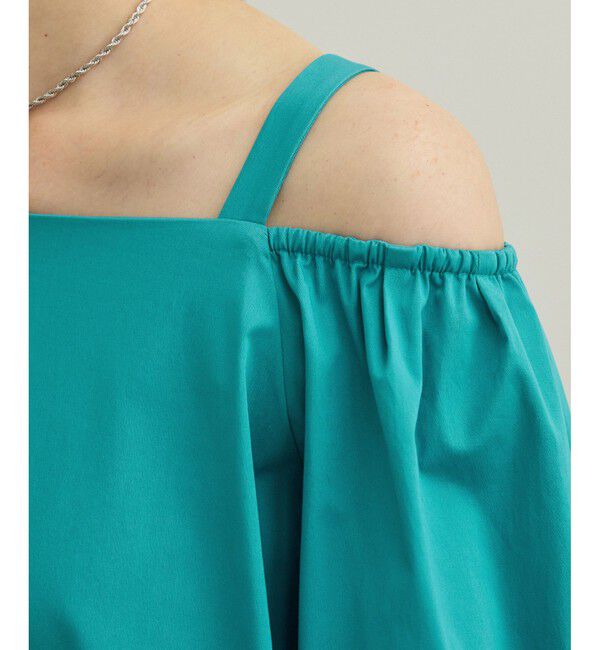 ROPE「【洗える】コットンサテンオフショルダーブラウス」|シャツ・ブラウス|