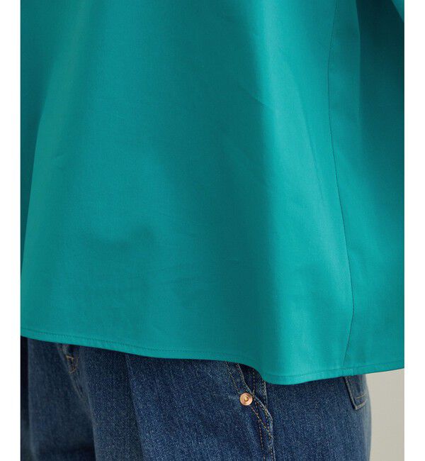 ROPE「【洗える】コットンサテンオフショルダーブラウス」|シャツ・ブラウス|