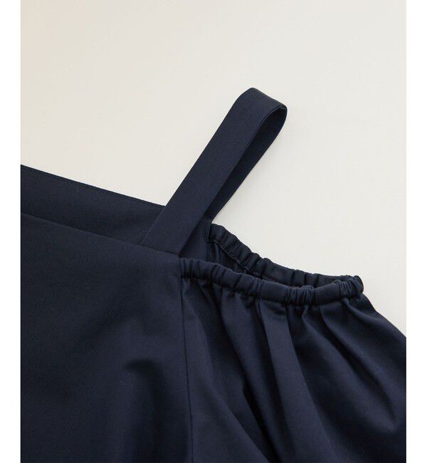 ROPE「【洗える】コットンサテンオフショルダーブラウス」|シャツ・ブラウス|