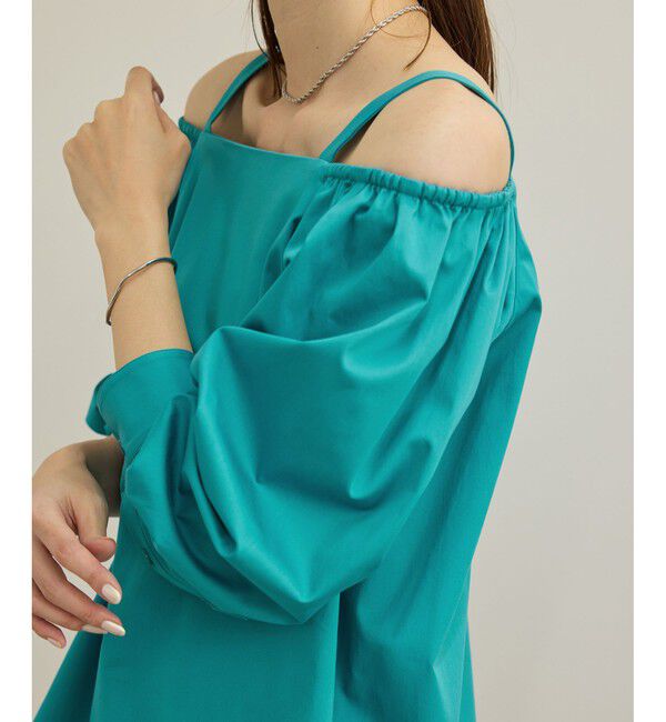 ROPE「【洗える】コットンサテンオフショルダーブラウス」|シャツ・ブラウス|