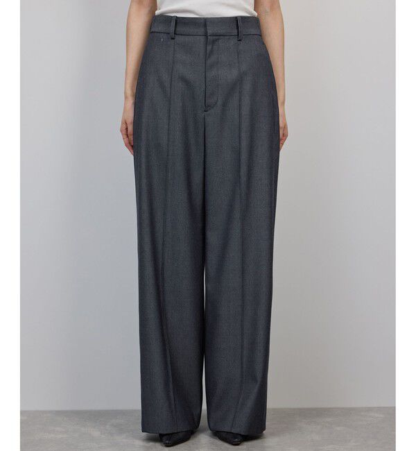 ROPE「梳毛ギャバ プリーテッド ワイドパンツ」|チノ|