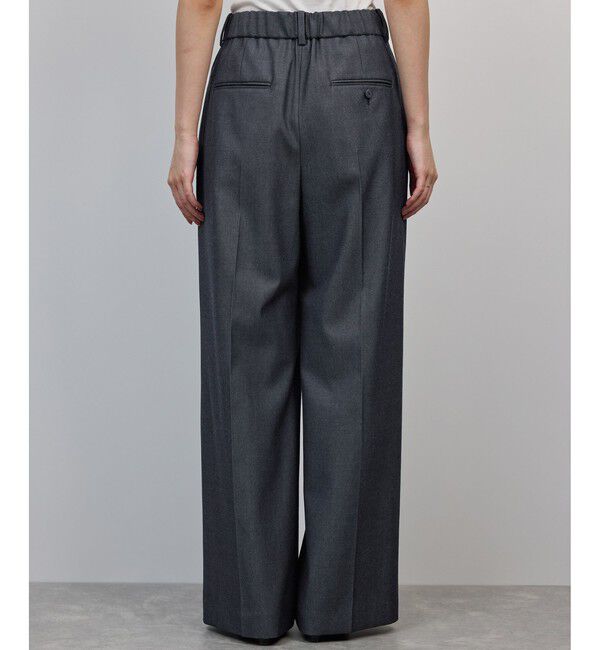 ROPE「梳毛ギャバ プリーテッド ワイドパンツ」|チノ|