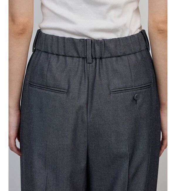 ROPE「梳毛ギャバ プリーテッド ワイドパンツ」|チノ|