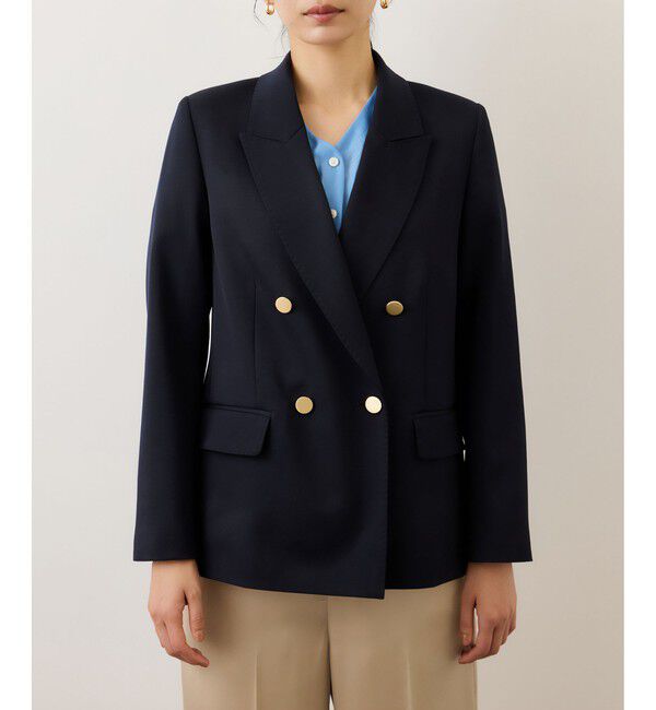 ROPE「ストレッチ金ボタンブレザージャケット」|テーラードジャケット|