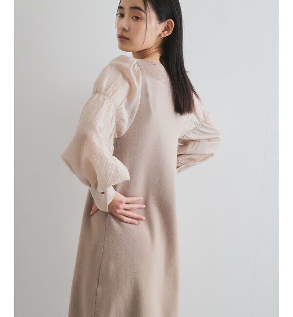 VIS「【洗える】ニットドッキングAラインミニワンピース」|ワンピース|