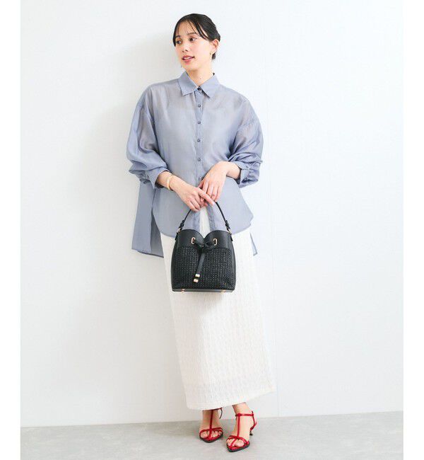 VIS「【洗える】アソートシアーシャツ(フラワー刺繍&無地）」|シャツ・ブラウス|