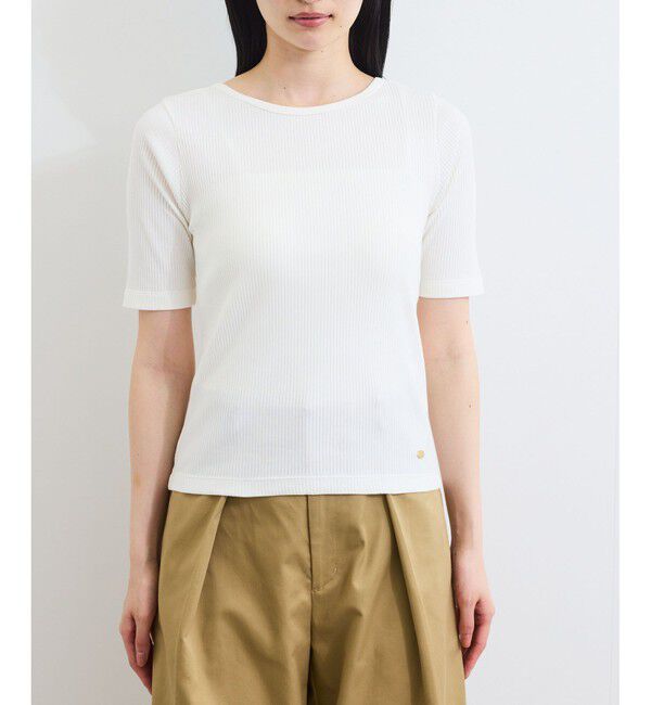 VIS「【前後2WAY】テレコ五分袖プルオーバー」|Tシャツ・カットソー|