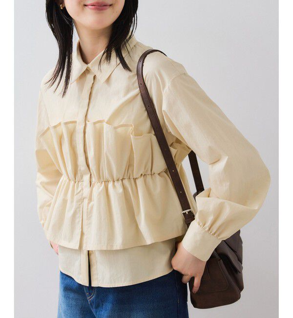 VIS「ビスチェドッキングシャツ/イージーケア」|シャツ・ブラウス|クリーム(83)