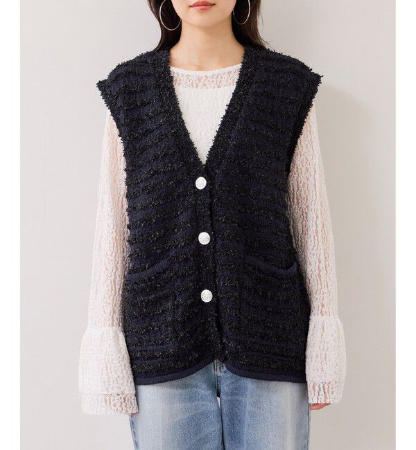 VIS「ツイードニットベスト/イージーケア」|ベスト・ジレ|