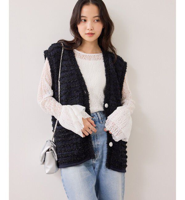 VIS「ツイードニットベスト/イージーケア」|ベスト・ジレ|