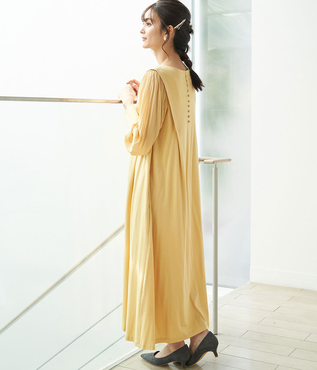 Rope&rsquo;Picnic「【一部店舗限定】【Mon E&rsquo;toile/モンエトワール】スムースコンビジャージタックDRESS」|ドレス|