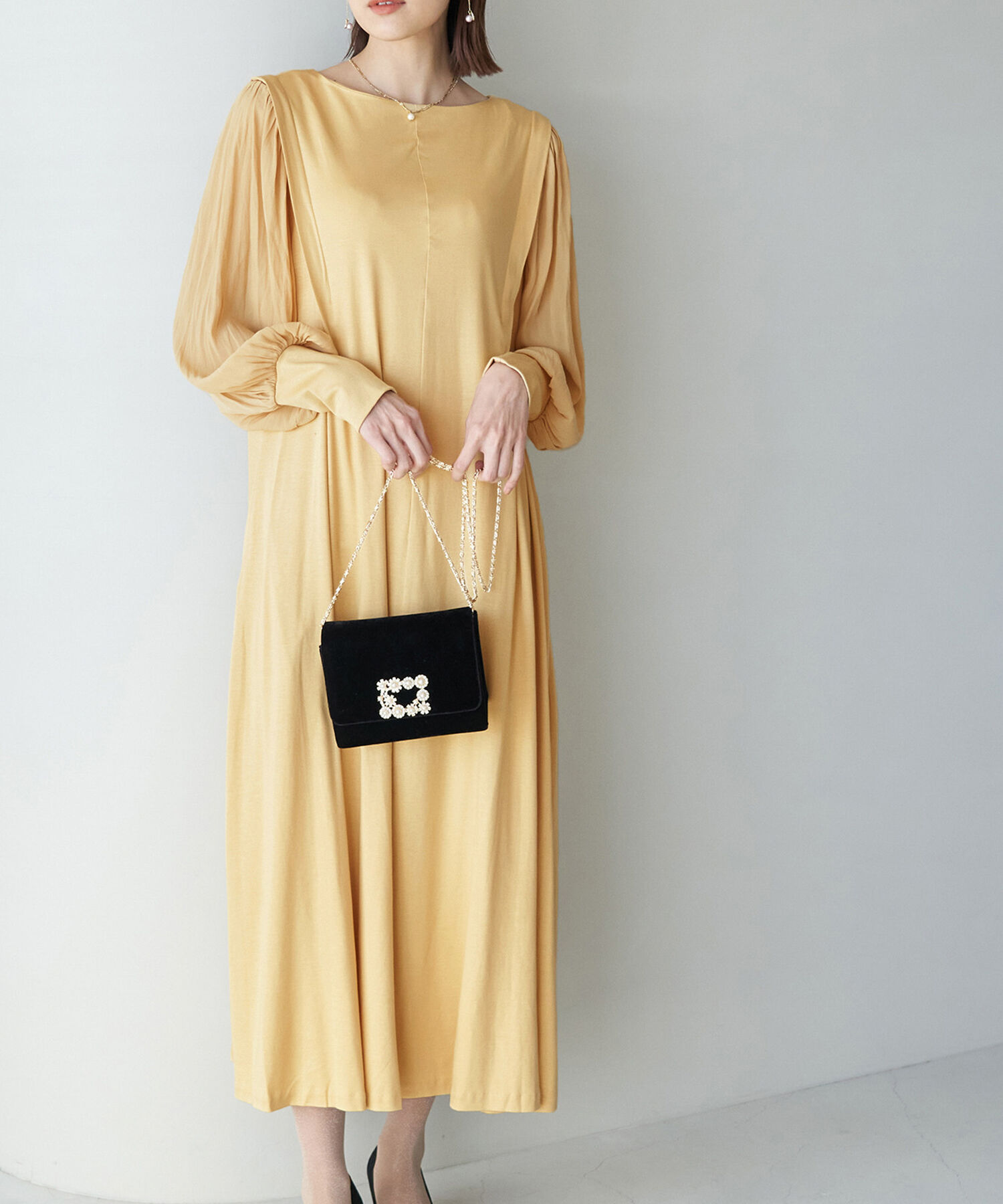 Rope&rsquo;Picnic「【一部店舗限定】【Mon E&rsquo;toile/モンエトワール】スムースコンビジャージタックDRESS」|ドレス|