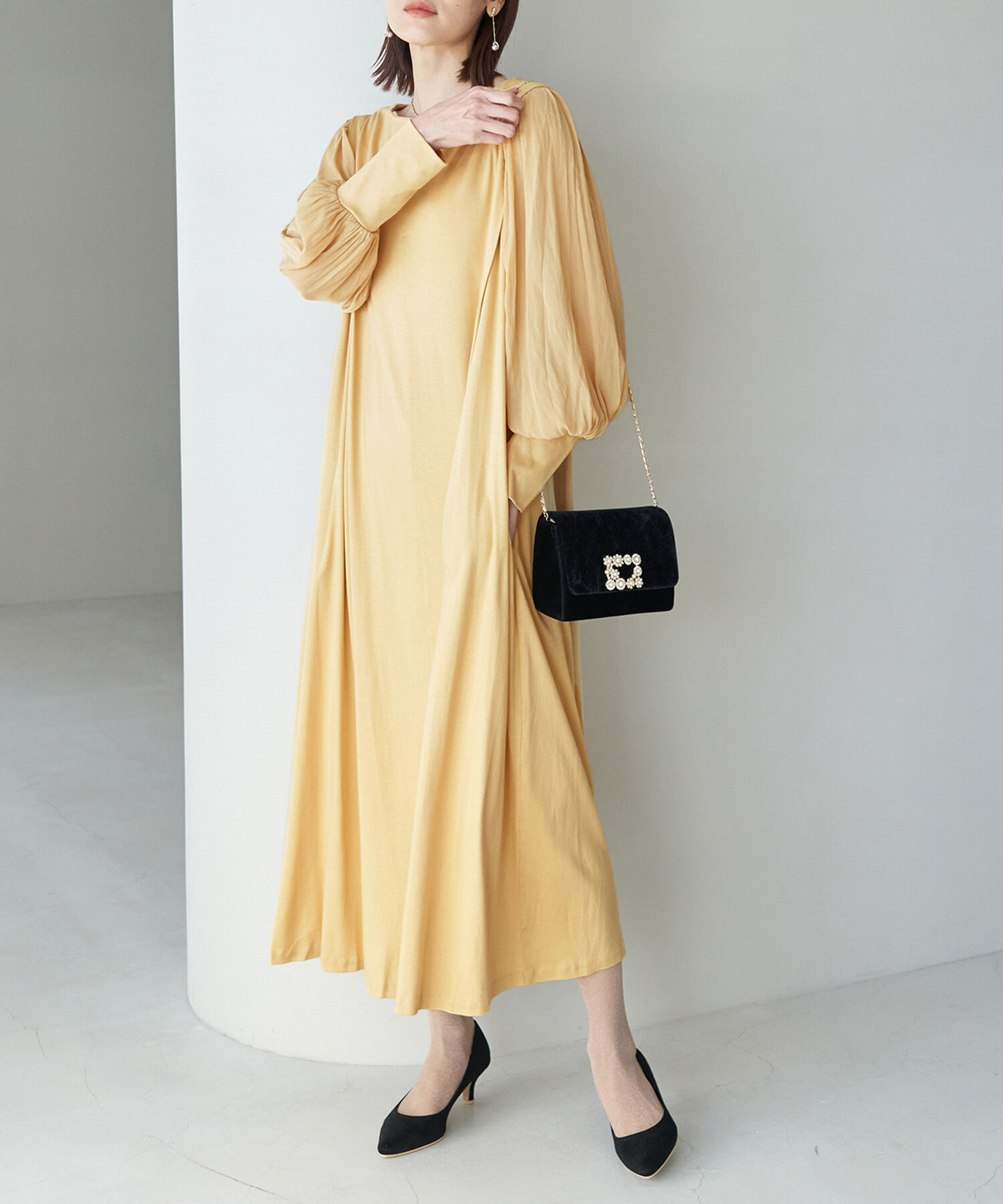 Rope&rsquo;Picnic「【一部店舗限定】【Mon E&rsquo;toile/モンエトワール】スムースコンビジャージタックDRESS」|ドレス|