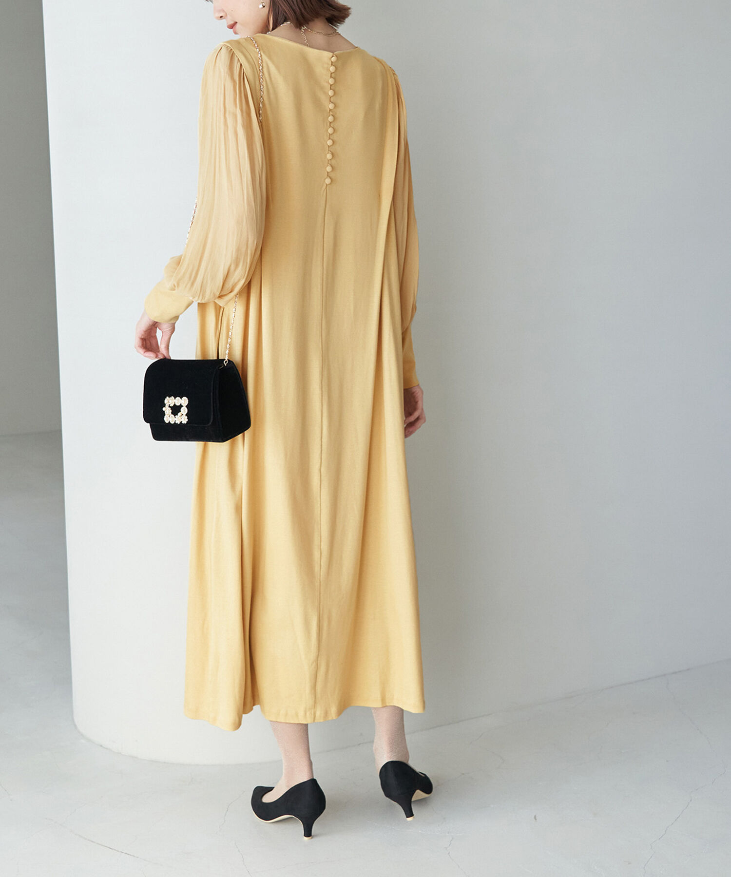 Rope&rsquo;Picnic「【一部店舗限定】【Mon E&rsquo;toile/モンエトワール】スムースコンビジャージタックDRESS」|ドレス|