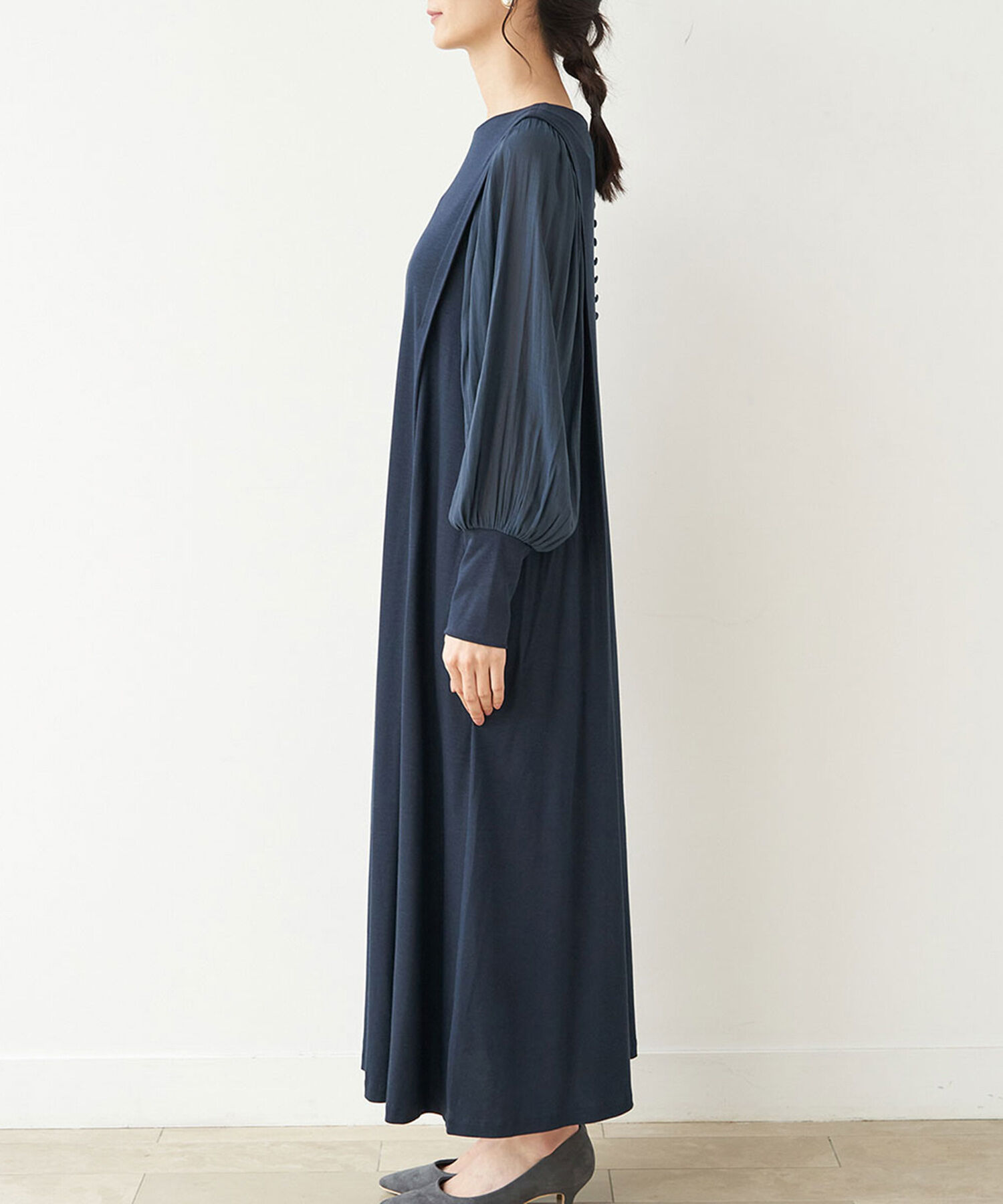 Rope&rsquo;Picnic「【一部店舗限定】【Mon E&rsquo;toile/モンエトワール】スムースコンビジャージタックDRESS」|ドレス|