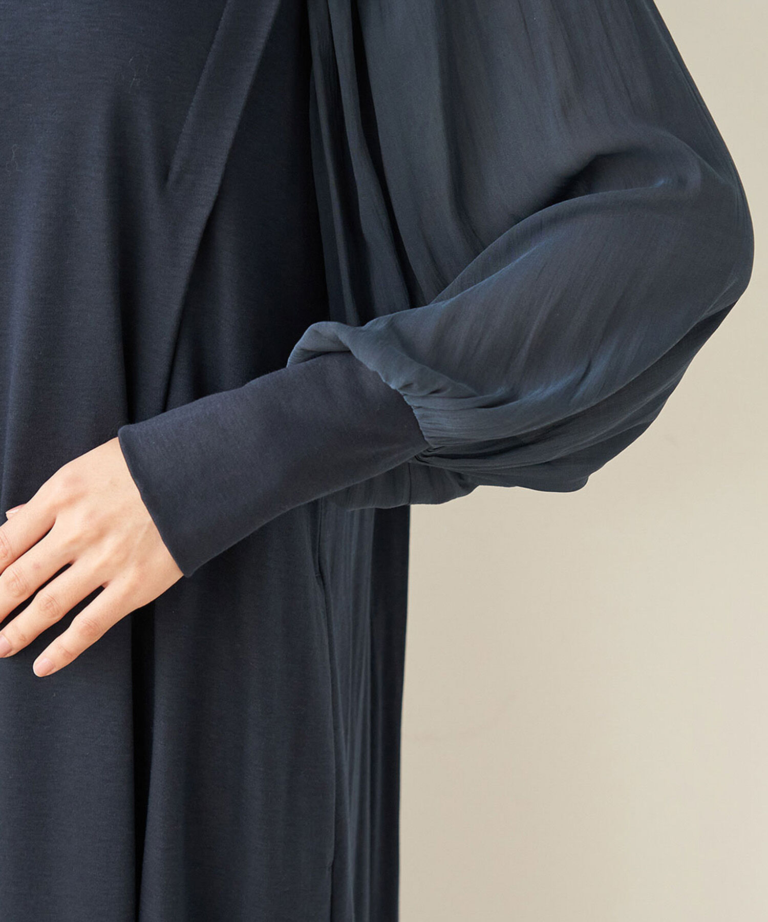 Rope&rsquo;Picnic「【一部店舗限定】【Mon E&rsquo;toile/モンエトワール】スムースコンビジャージタックDRESS」|ドレス|