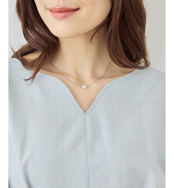 ROPE PICNIC PASSAGE「ステンレス淡水パールトッププチペンダント」|ネックレス|シルバー(93)