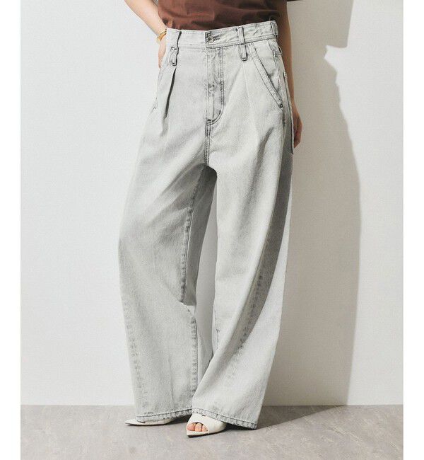 ADAM ET ROPE'「【WEB限定】・【サステナブル】ディープライズワイドデニム」|デニム|ブラック系(04)