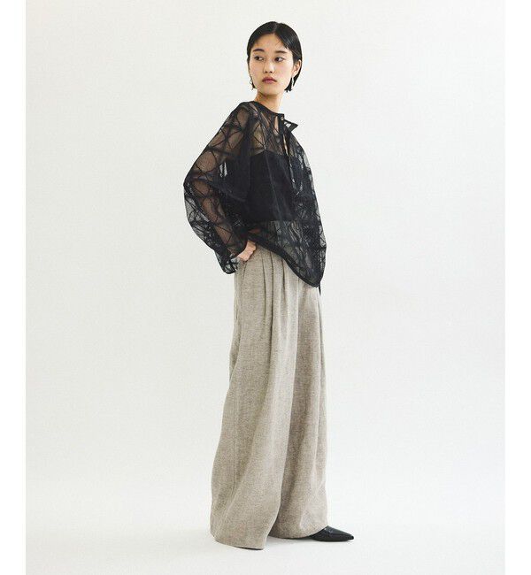 ADAM ET ROPE'「リネンタックパンツ」|チノ|