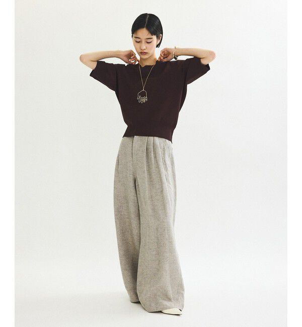 ADAM ET ROPE'「リネンタックパンツ」|チノ|